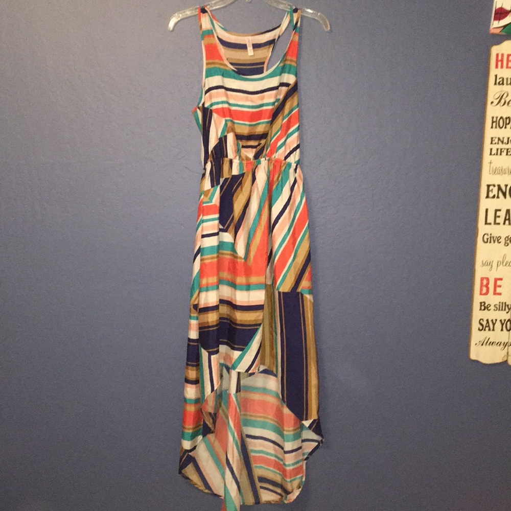 Colorful high low dress